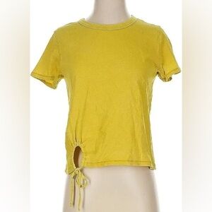 NWT Aerie Keyhole Yellow Tie slightly Destructed Top